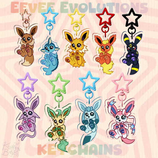 Eeveelution keychains